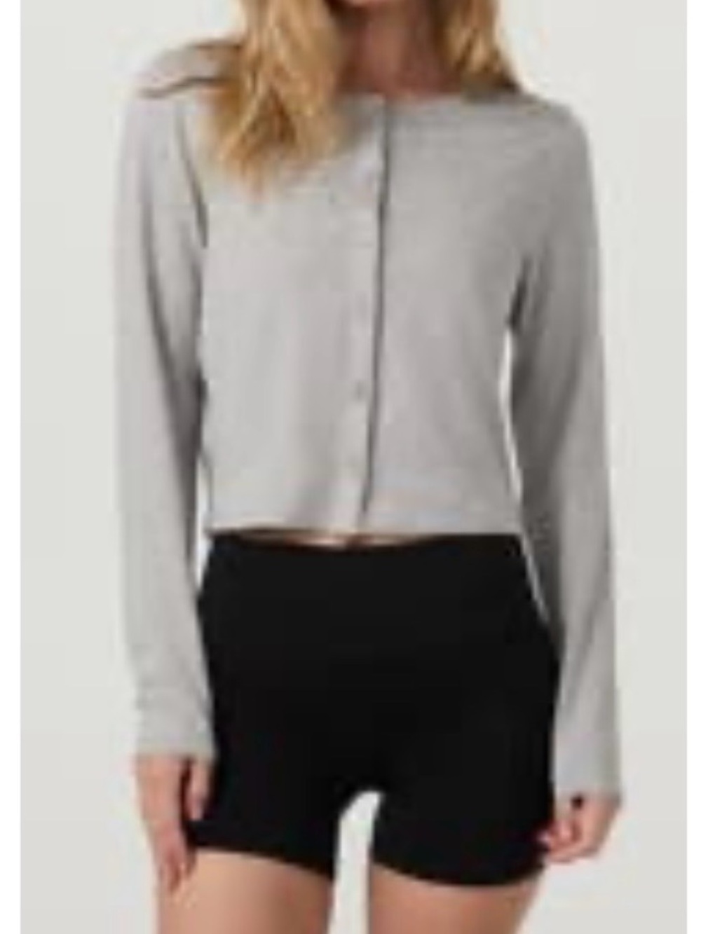 Vuori Cropped Halo Cardigan 2.0 in Grey